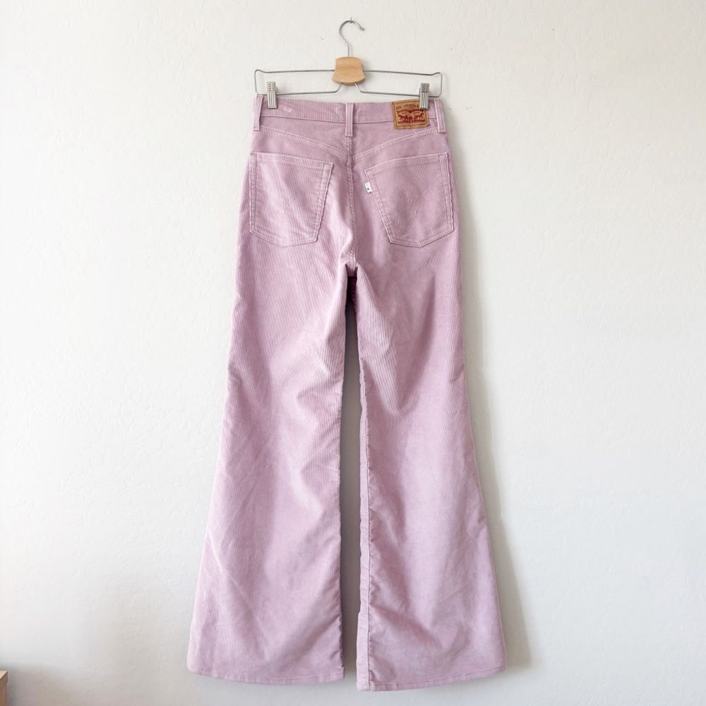 NEW Levi's Ribcage Bell Jeans Keepsake Lilac Stretch Corduroy Pants Size 27 - Picture 6 of 9